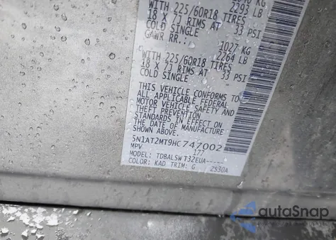 2017 Nissan Rogue Sl from USA, damaged, VIN 5N1AT2MT9HC747002